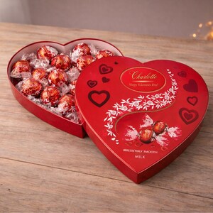 Personalised Valentine Gift Box with Teddy Bear, Chocolate Heart – Romantic Gift for Her / Him image 5