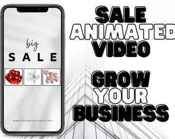 Video de descuento animado para su pequeña empresa - Aumente sus ventas - Editable y personalizable - Video de venta - Mejore la experiencia del cliente