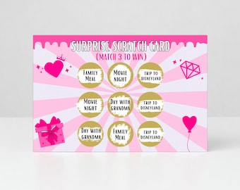 Scratch To Reveal Gift Scratch Card Personalise all Rewards Best Gifts For Valentines Day Anniversary Birthday Get Well Soon Treat