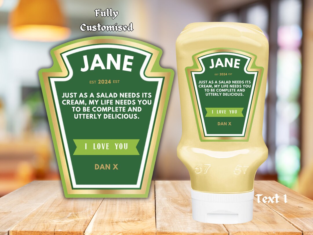 Novelty Custom Salad Cream Label Personalised Sticker Label for Gifts