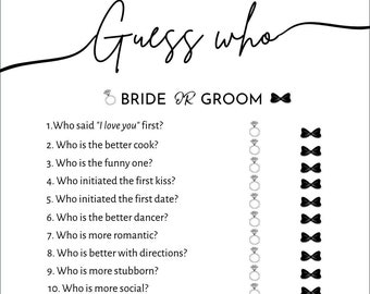 Guess who Bride or Groom