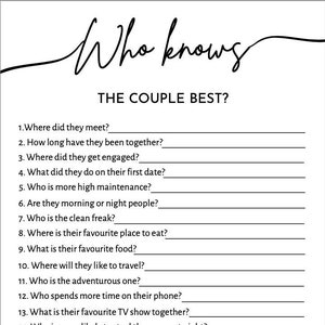 Who knows the couple best