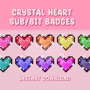 Crystal Heart Sub/Bit Badges