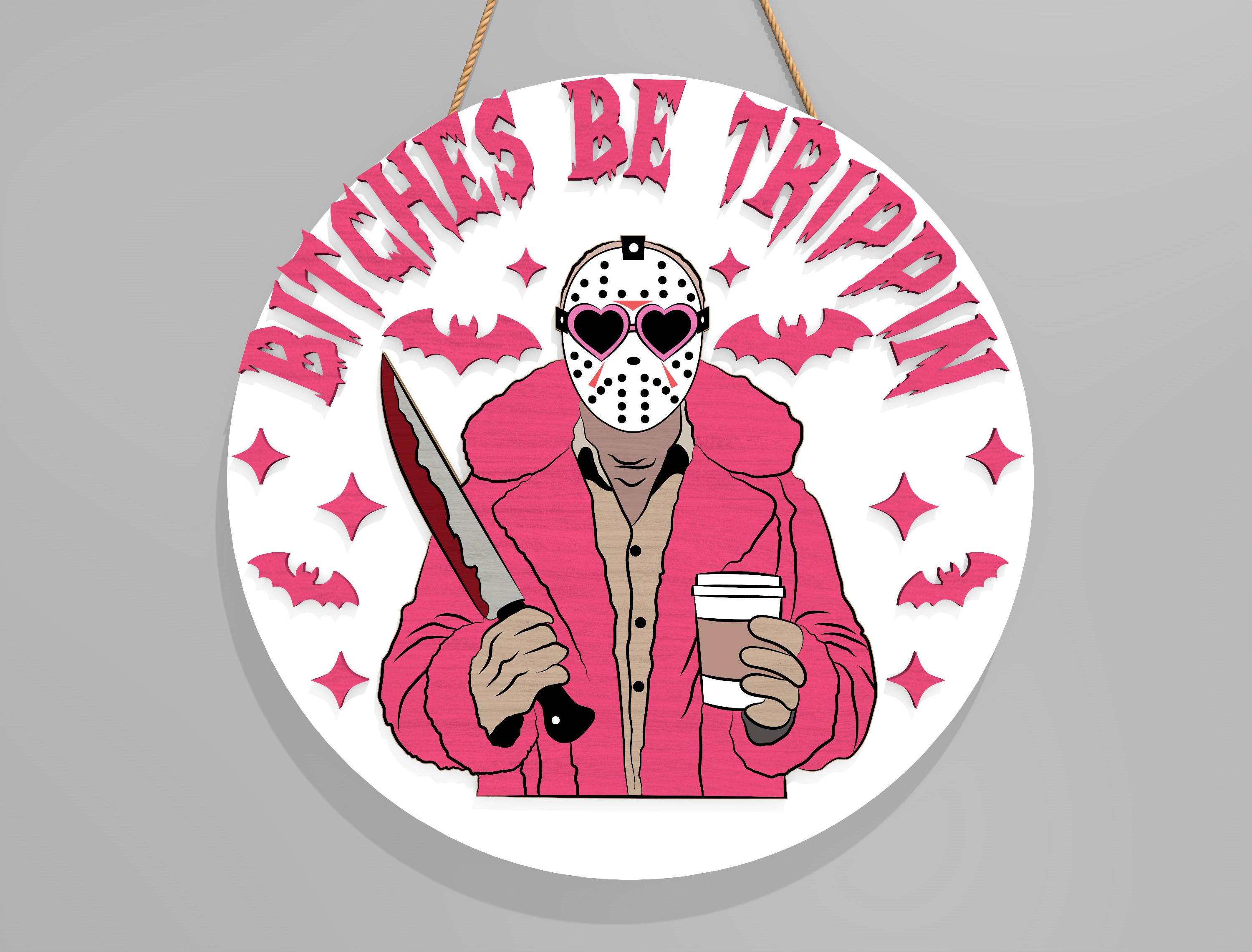 Horror Characters Door Sign Bundle Svg, Halloween Door Hanger Svg ...