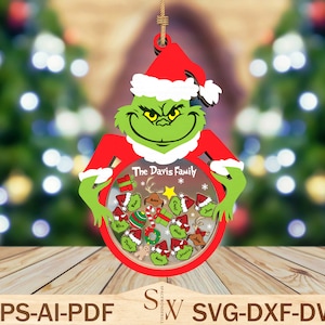 Personalisierte Weihnachten Film Ornament 4D svg, Weihnachtsverzierung Laser geschnittene Datei svg, Weihnachtsverzierung svg, Weihnachtsdekor, Glowforge svg