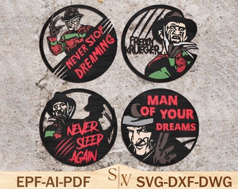 Bundle Horror Door Hanger Svg,Horror Characters Welcome Sign Svg,Halloween Scary Front Svg ,Horror Door Sign,Halloween Decor,Glowforge Files