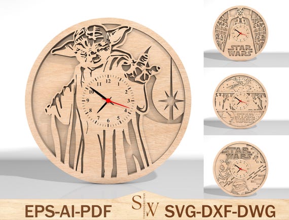 3D Multilayer Star Wars Clock Home Decor Lasercut Svg, Handmade Clock,  Starwars Clock, Star Wars Gift Svg, 3D Clock Svg, Glowforge