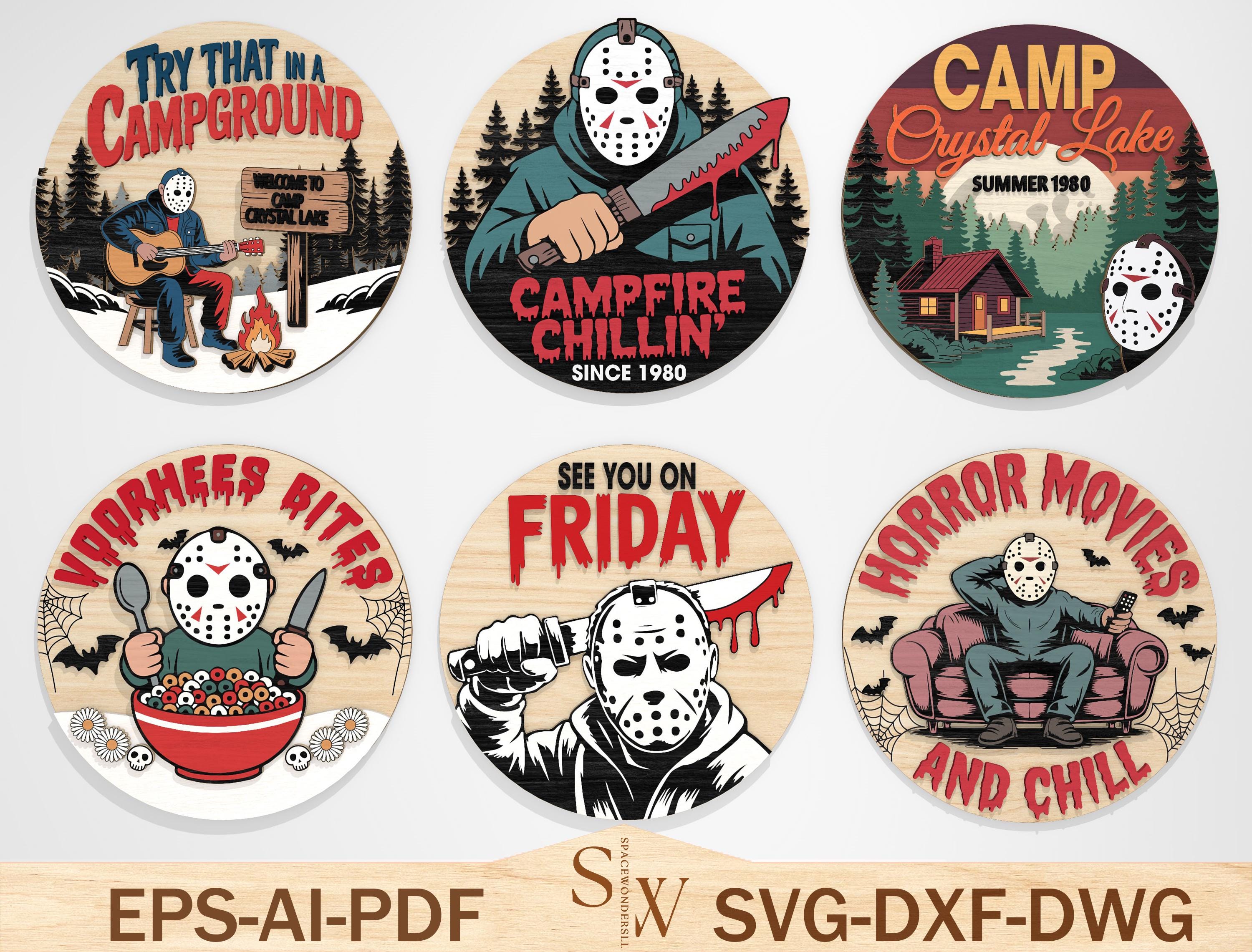 Horror Characters Door Sign Bundle Svg, Halloween Door Hanger Svg ...
