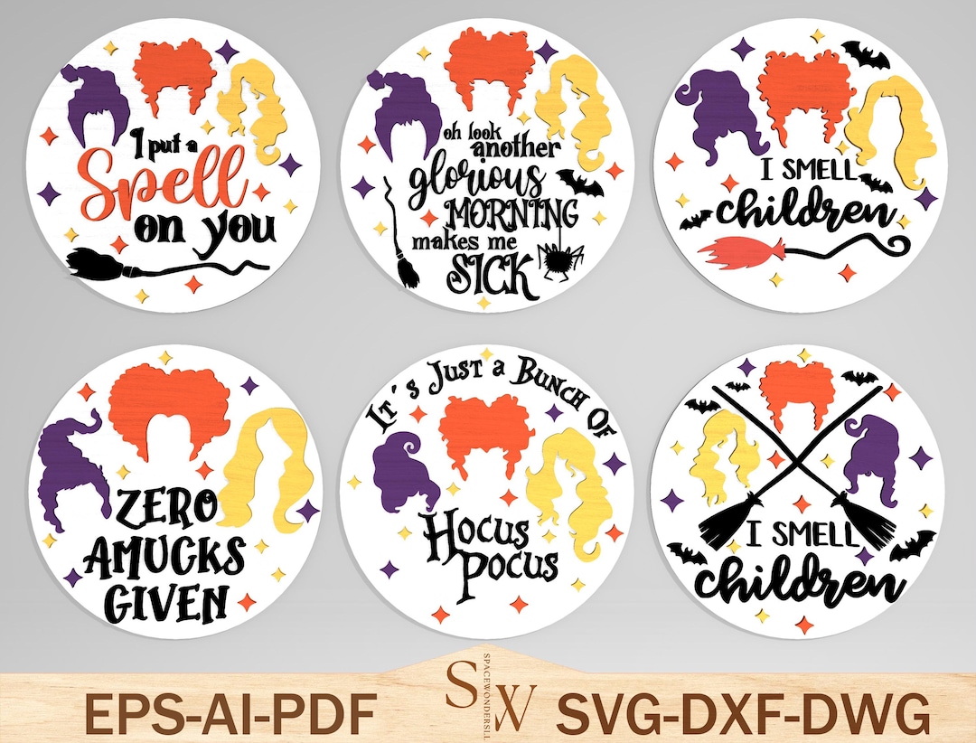 Hocus Pocus Door Hanger Svg, Welcome Witches Svg, Halloween Door Sign ...