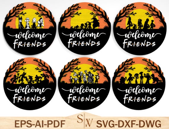 Halloween Door Sign Svg,Halloween Mouse And Friends Svg Bundle, Trick Or Treat Svg, Welcome Sign svg, Halloween Decor SVG, Glowforge files