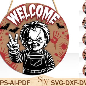 Digital download, Round door hanger svg, Glowforge laser file, Cricut, Halloween decor svg
