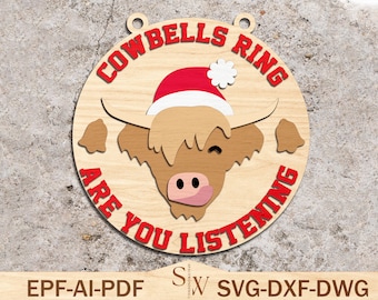 Christmas Highland Cow Door Hanger Svg, Christmas Welcome Sign Svg, We've Been Expecting You Svg, Christmas Decor Svg ,Glowforge Svg Files