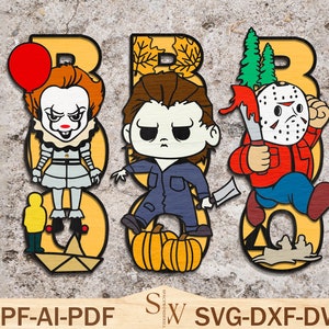 Halloween Door Hanger Svg,Horror Characters Door Sign Svg,Halloween Welcome Sign Svg,Halloween Decor SVG,Door Sign Svg,Glowforge Svg Files
