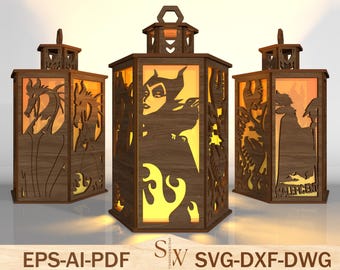 Archivo de corte de linterna de dibujos animados Svg, linterna de vela de Halloween Svg, portavelas de luz de noche Svg, decoración de Halloween, archivo Svg de Glowforge