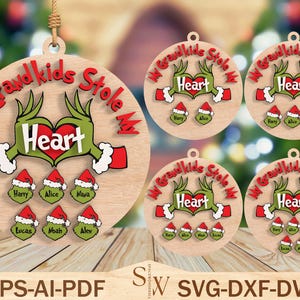 Merry Grinchmas Ornament Svg, Christmas Ornament Svg,Personalized Christmas Family Ornament Cut File Svg,Christmas Decor,Glowforge Svg Files