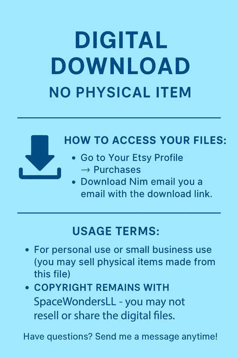 Pu&ograve; includere: Grafica azzurra con le parole "DOWNLOAD DIGITALE" e "NESSUN ARTICOLO FISICO" in blu scuro. Include istruzioni per accedere ai file e termini di utilizzo. Per download digitali.