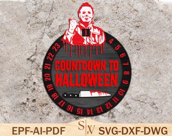 ホラーカウントダウンカレンダーオーナメントSVG、ホラーキャラクターオーナメントSVG、ハロウィンまでの日数SVG、ハロウィンカレンダーオーナメントSVG、ハロウィンデコレーション