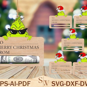 Ornamento porta soldi del film di Natale Svg, file tagliati al laser per ornamento porta soldi di Natale, porta soldi Svg, regalo di Natale, file Svg digitali