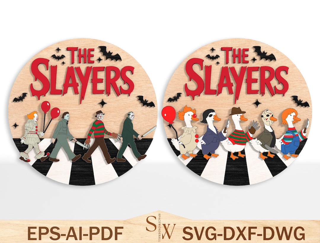 Horror Characters Door Sign Bundle Svg, Halloween Door Hanger Svg ...