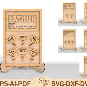Placa personalizada do dia dos pais SVG, melhor placa do pai svg, presente para o pai, presentes do dia dos pais svg, arquivos svg Glowforge, Super pai, arquivos cortados a laser