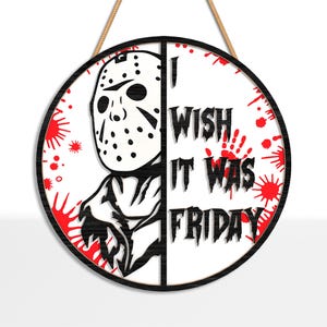 Horror Characters Door Sign Bundle Svg, Halloween Door Hanger Svg ...