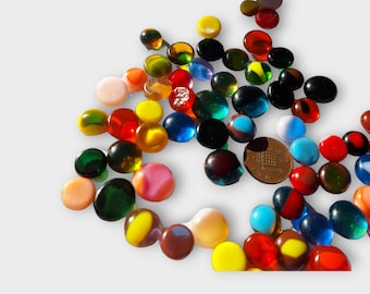 Handmade Glass Beads Assorted Lucky Dip Pack - Fused Glass Supplies, Craft Supplies UK, COE 90  50g Approximately 40 beads.