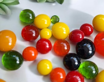 Handmade  Fused Glass Dots | 50g Craft Supplies for Jewellery Making, Mosaic, Bullseye COE 90, Flat Backed Beads | UK Glass Fusing Supplies