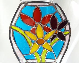 Stained Glass Suncatcher Handmade Daffodil Mothers Day Gift