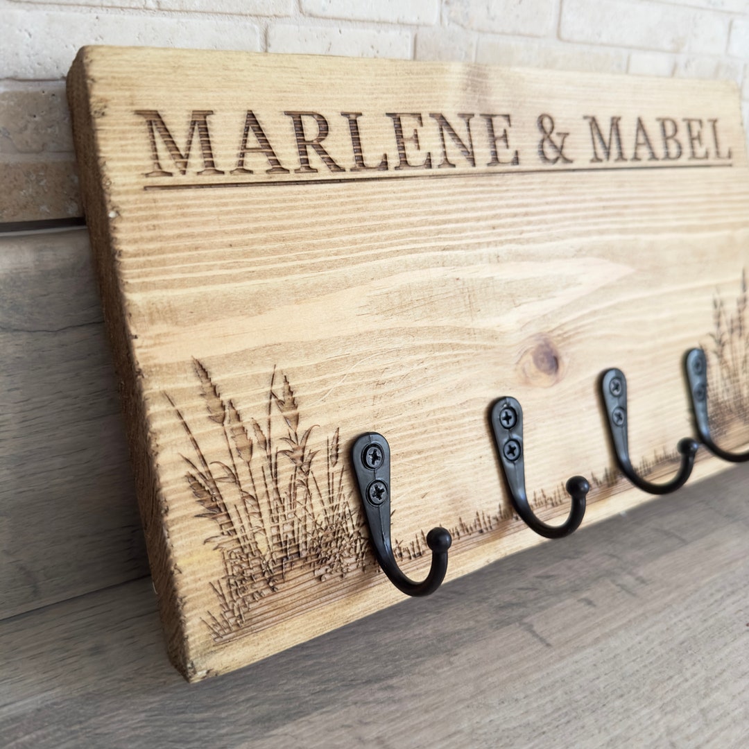 Personalised Wooden Dog Lead Hanger Engraved Dog Lead Hanger Wooden Dog