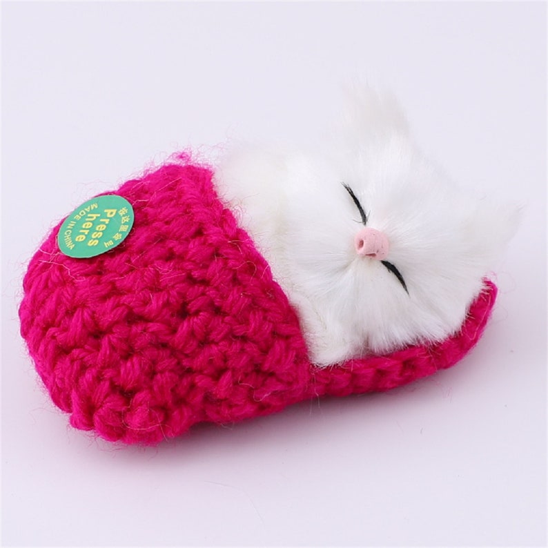 Sleeping Cats Doll Fluffy Mini Kittens With Meows Sounds Etsy