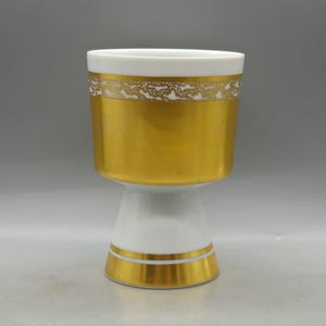 Vintage Porcelain Goblet With Hand-Painted Gold Decorations