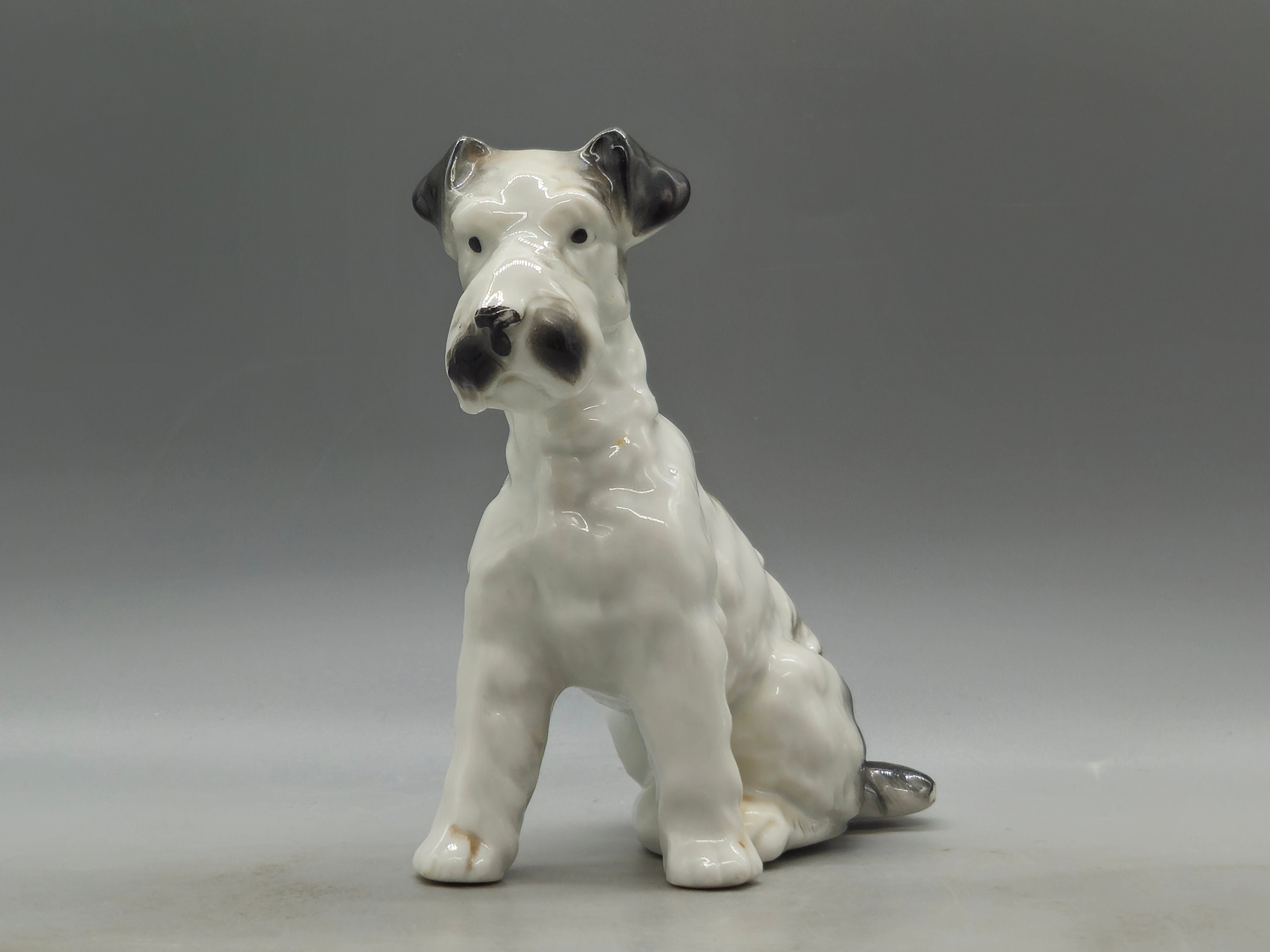 ヴィンテージ フォックス テリア犬の磁器彫刻 - Etsy 日本