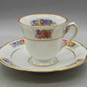 1920s Rosenthal Bavaria Germany Porcelain Teacup & Saucer Plate, Duo Tea Set | Vintage German Porcelain