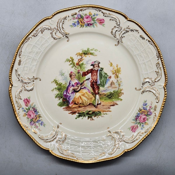 1940s Rosenthal Selb Germany "Sanssouci" Porcelain Dessert Plate With Floral & Gold Decorations | Vintage German Porcelain