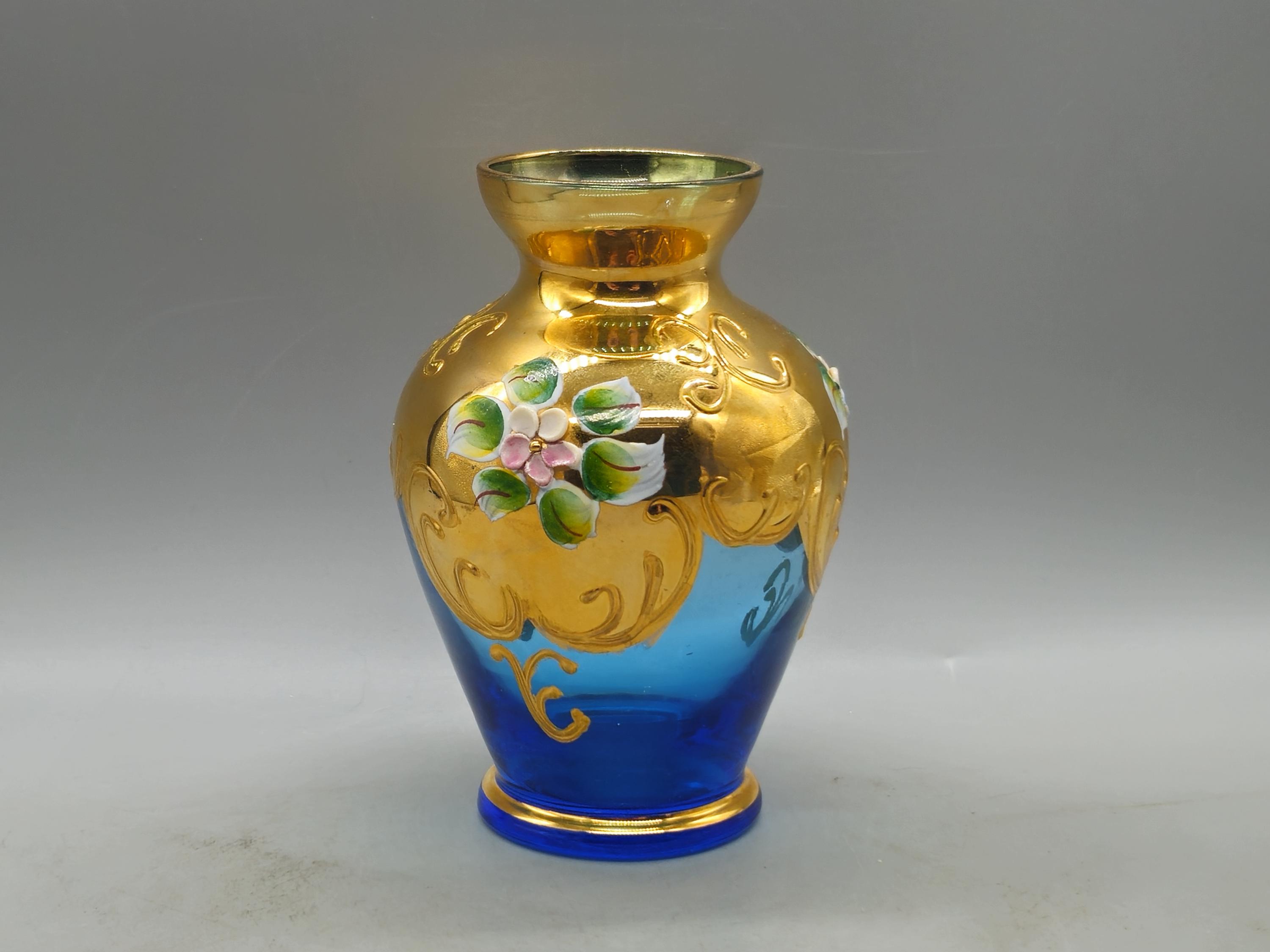 工芸品 Murano Glass Vase (Blue & Yellow) s-l400.jpg