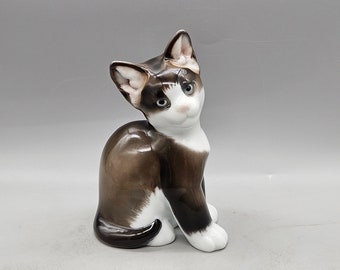 完品 美品 ローゼンタール 振り返る猫のフィギリン ドイツ