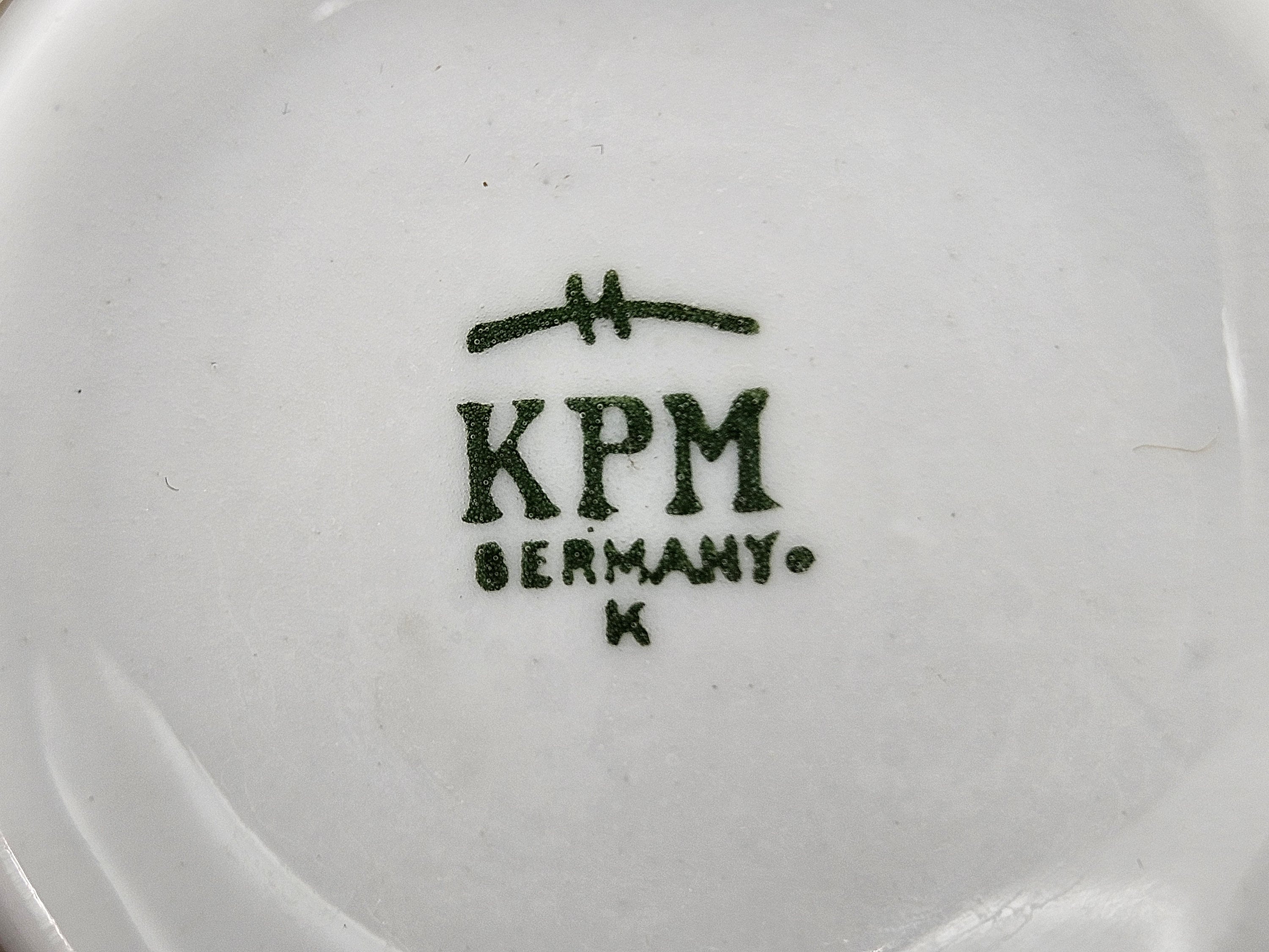 1900s KPM Krister Porzellan-Manufaktur Germany Porzellan-Teetasse & Untertasse Teller, Duo-Tee-Set | Vintage Porzellan