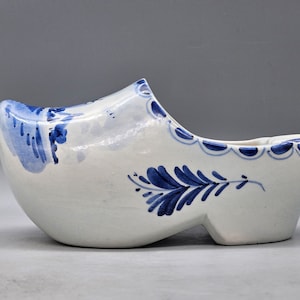 Vintage Blue Delft Holland Keramik Steingut Schuhskulptur | Vintage holländische Keramik