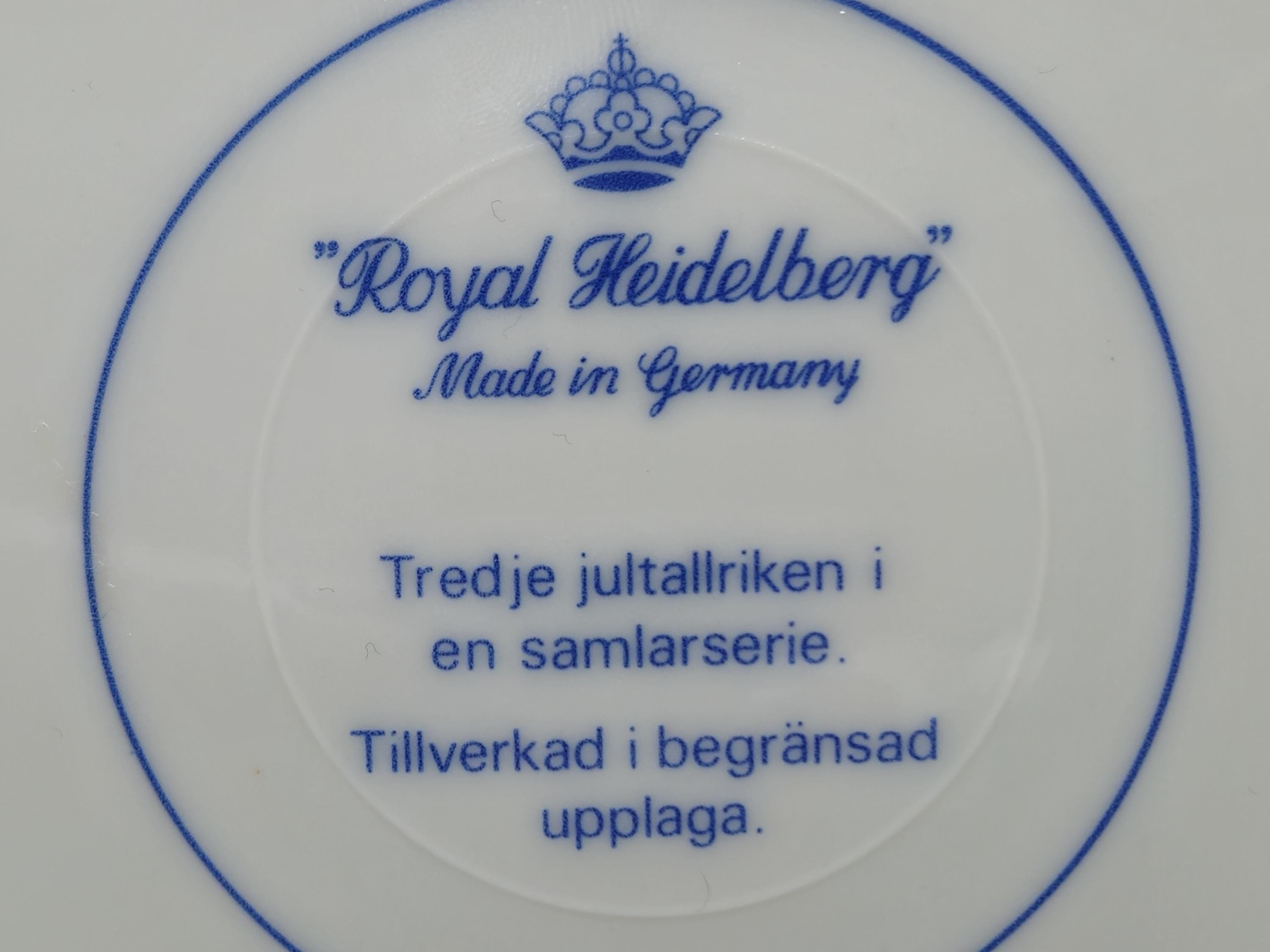 1973年 ウィンターリング バイエルン「ロイヤル ハイデルベルク」磁器