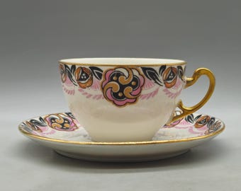 ヴィンテージ Apulum Alba Iulia ルーマニア磁器カップ & ソーサー