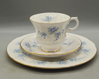 1950s Chapmans Longton England &quot;Royal Standard&quot; Bone China Teacup, Saucer & Dessert Plate, Trio Tea Set | Vintage English Porcelain