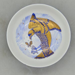 Vintage Arzberg Germany Porcelain Bowl With Hand-Painted Eagle Decoration by Erna Trebbien | Vintage German Porcelain