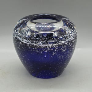Vintage Murano Blue Glass Votive Candleholder