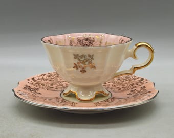 1940s Alboth & Kaiser Bavaria Porcelain Cup and Saucer Plate, Duo Tea Set | AL-KA Kunst | Vintage German Pottery
