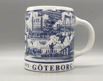 Vintage Stenwreth Skälderviken Sweden &quot;Göteborg 350 år 1971&quot; Mug | Vintage Scandinavian Pottery