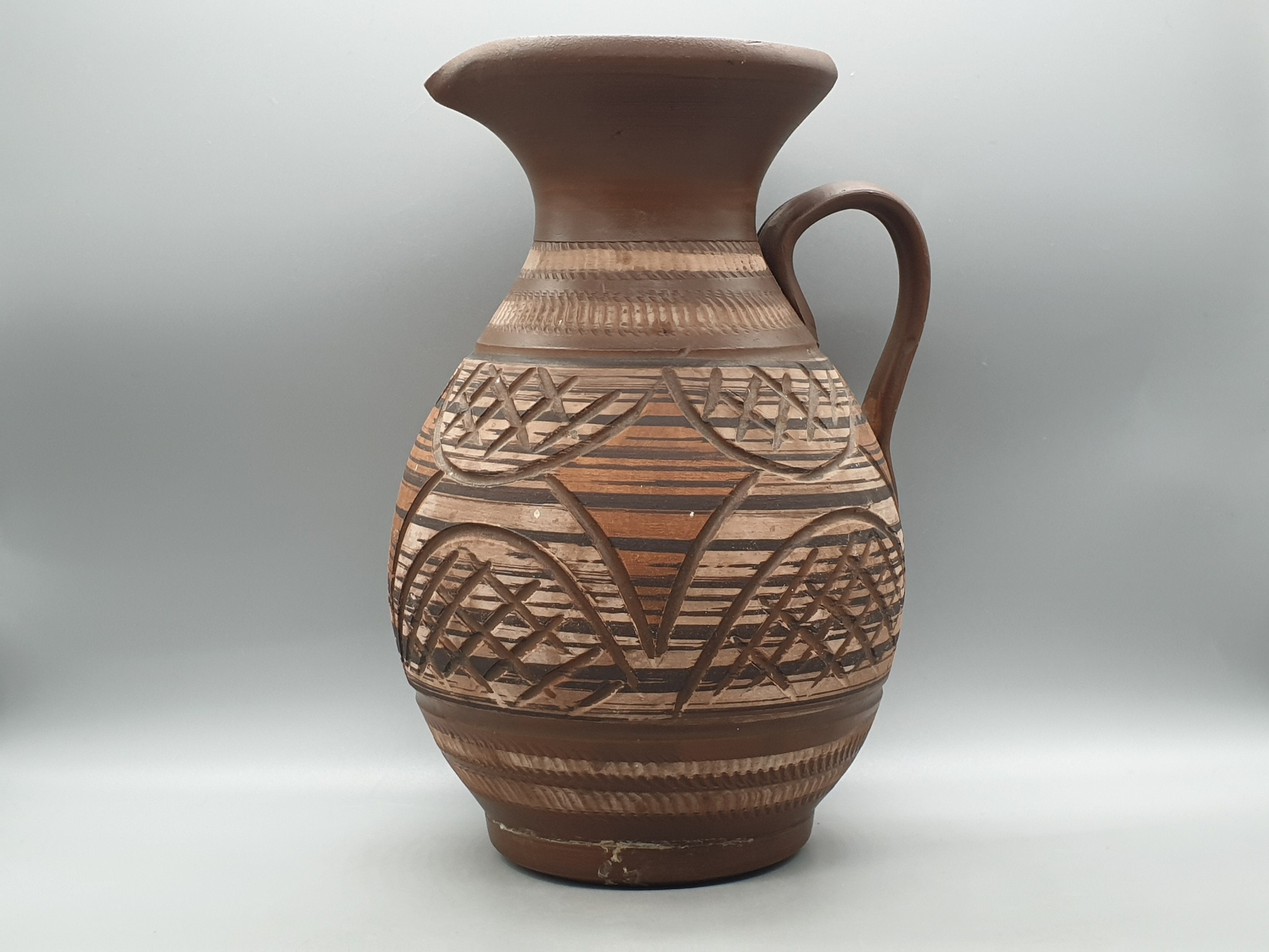 Vase En Céramique Vintage Forme Cruche - Déco D'intérieur Occasion