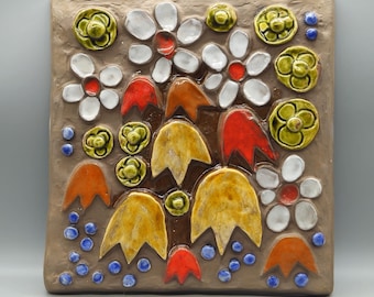 Vintage Jie Gantofta Sweden Large Ceramic Wall Plaque, Designed by