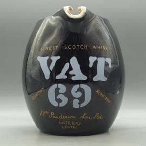 Jarra de cerámica vintage Alfred Klein Reinsbach Alemania "VAT 69 Finest Scotch Whisky" / Cerámica alemana vintage