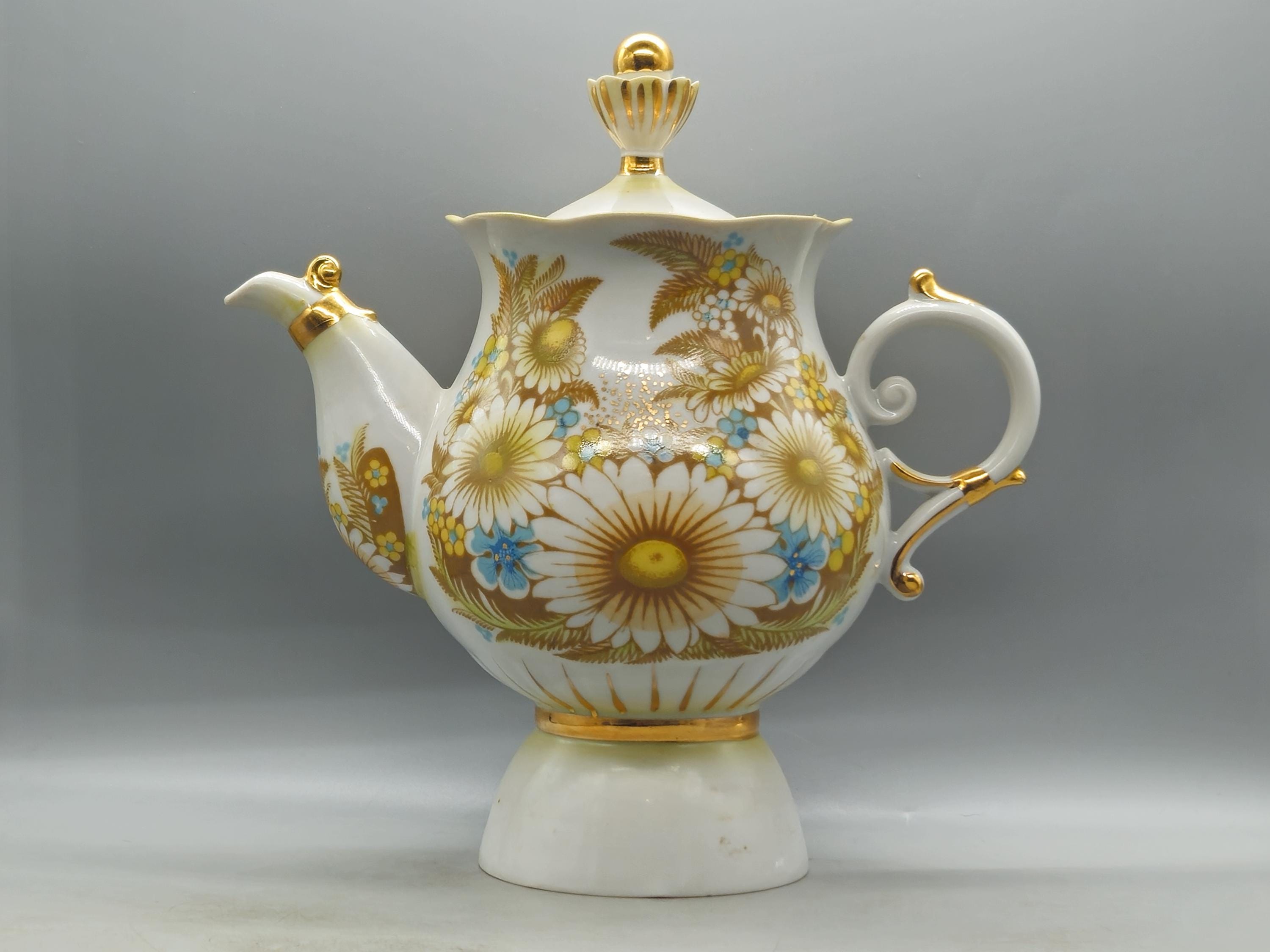 Vintage Poltava Ukraine Porcelain Coffee Pot / Teapot | Полтавский