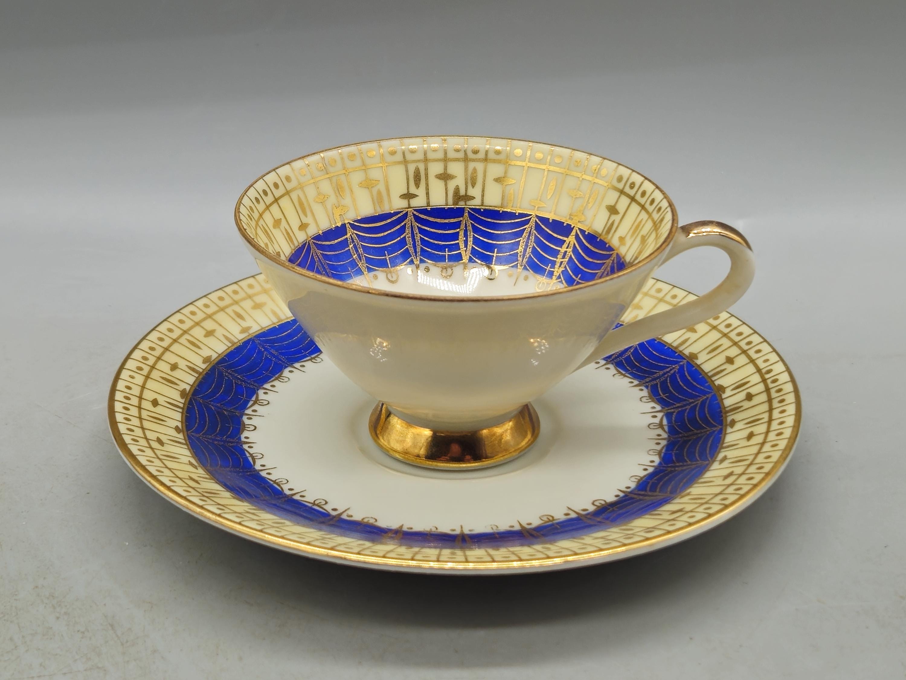 『プレうー特価』　SCHIRNDING BAVARIA ティーセット 1950s Schirnding Bavaria Germany Porcelain Teacup & Saucer Plate
